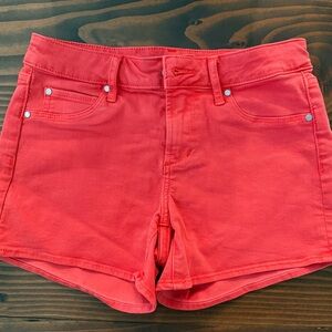 Articles Of Society Red Jean Shorts Mid-Thigh Cut